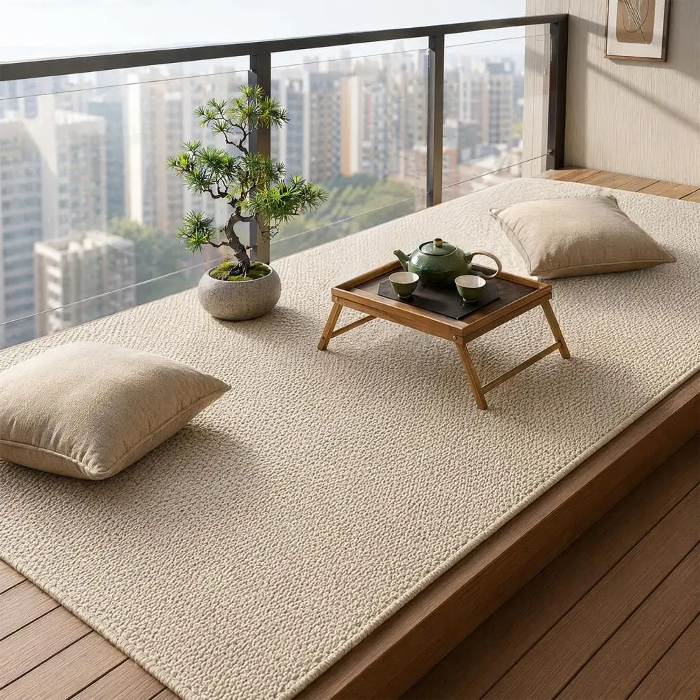 Textured Backing Floor Mat Bay Window Mat Floor Rug Washable Anti-slip Bedroom Mat Solid Color Room Window Sill for Cozy Home