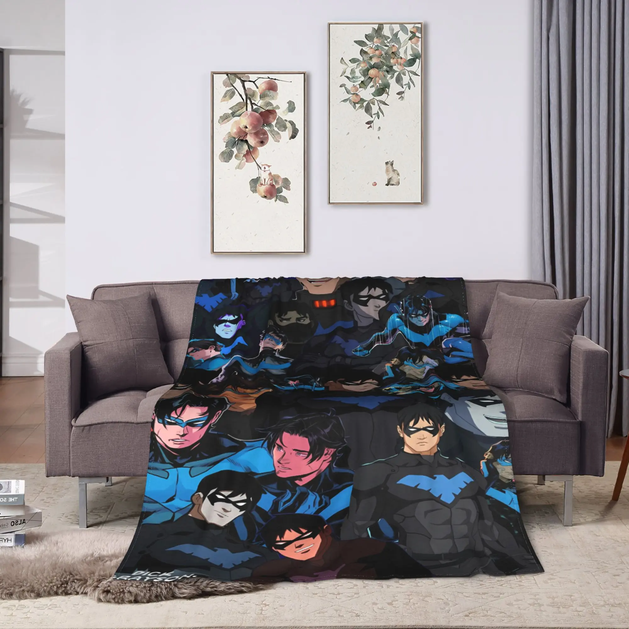 Dicks nightwing Graysons  Blanket  Warm Soft Funny Plush Throw Blanket For Home Decor Camping Flannel Bedspread Bed Cover