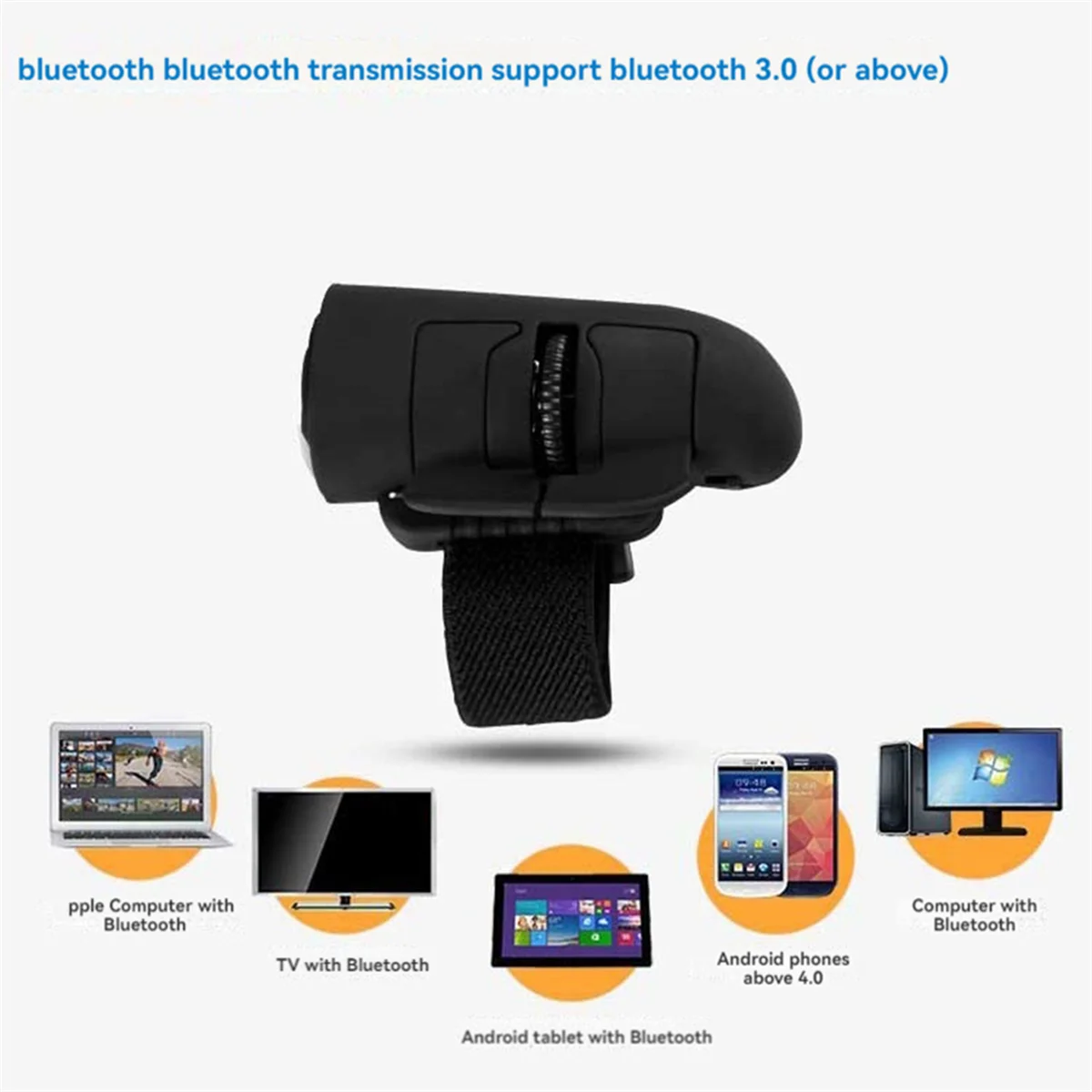 Bluetooth Mouse Universal Finger Rings Optical Mini Mouse 1600DPI for Notebook Laptop Tablet Desktop PC Mouse