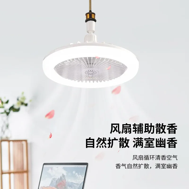 30w Ceiling Fan with Lighting Lamp E27 Converter Base Manual Switch Bedroom Living Home Silent Ac85-265v Dual Purpose Chandelier