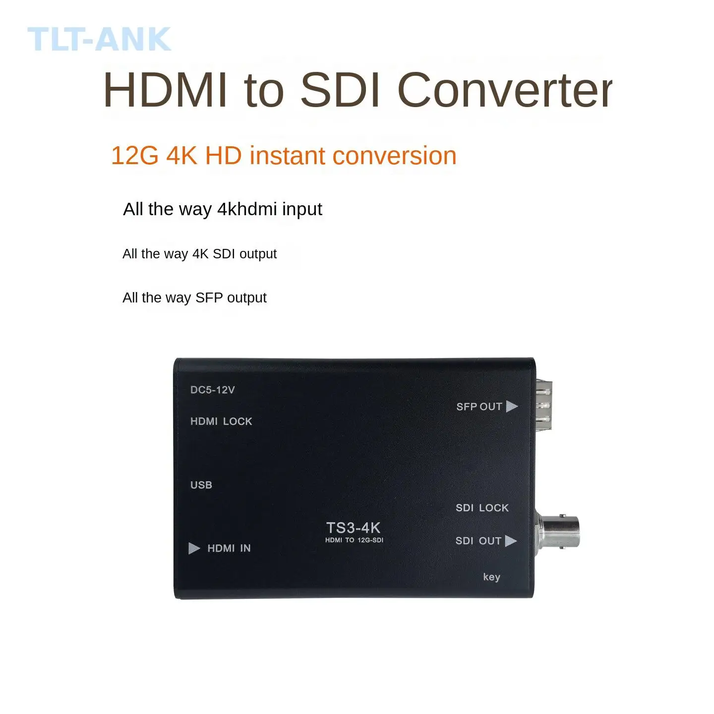 12G 4K 60Hz SDI to HDMI 2.0 Converter 4K HDMI to SDI With SFP output and SDI loopout Support yuv4:4:4