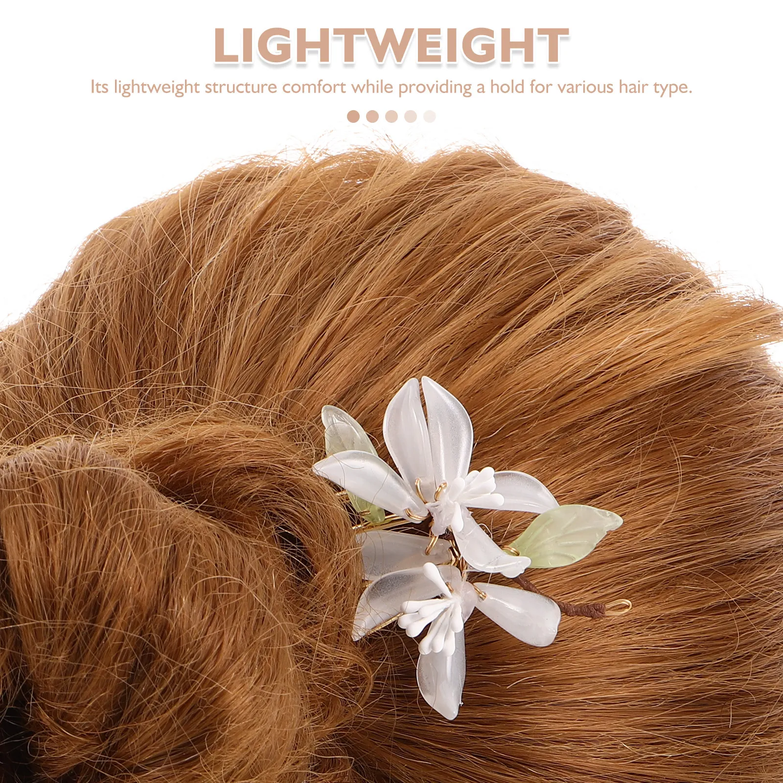 U-Shaped Floral Hairpin Elegant Orchid Flower Design Vintage-Inspired Hair Comb for Wedding Party Updo Styling Chignon Pin Women
