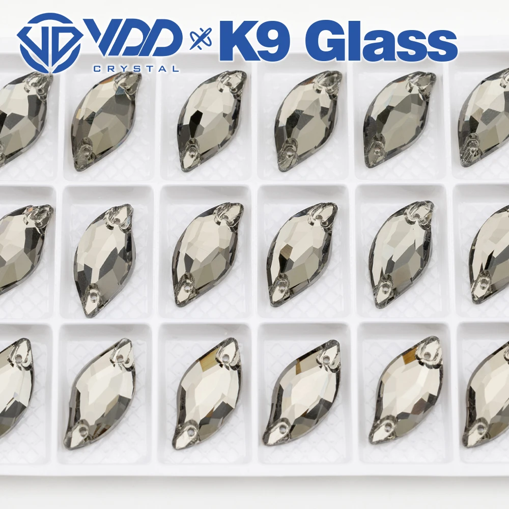 VDD S103 Black Diamond Leaf AAAAA Top-Qualität K9 Glas aufnähbare Strasssteine, Kristall-Flachsteine zum Aufnähen für Kleidungsdekorationen – Detail 5