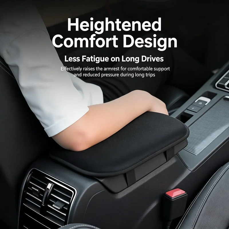 Car Armrest Cushion Booster Pad Central Armrest Box Plush Pad Protection Cover Anti‑Scratch Universal Heightening Pad