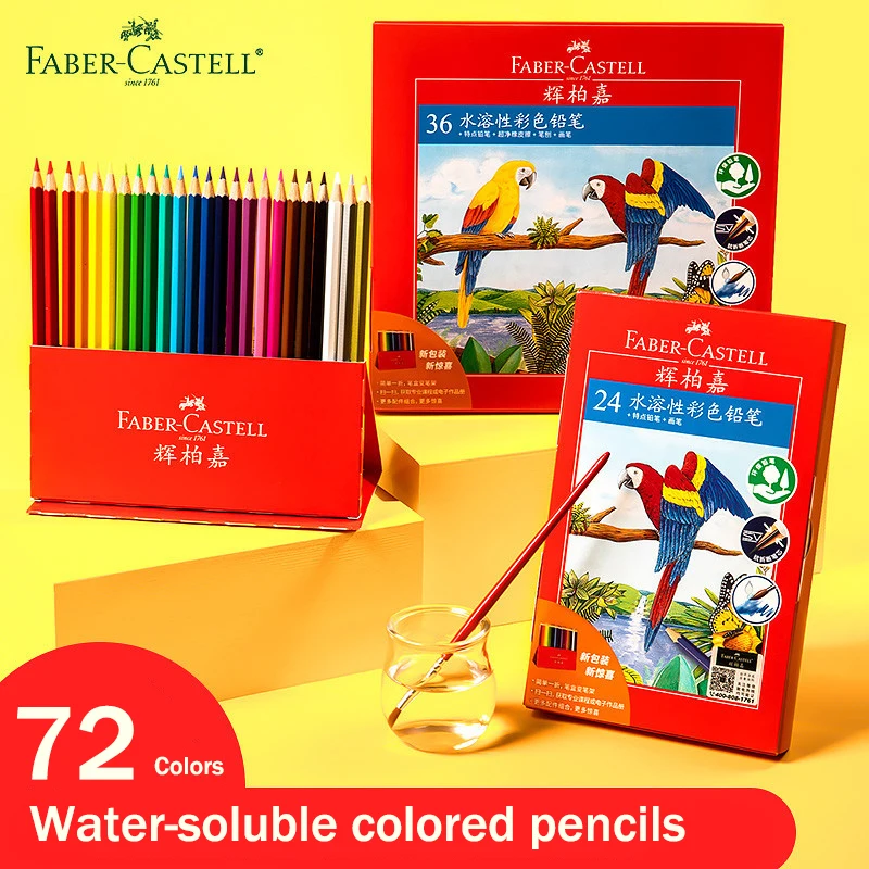 Faber 12/24/36/48/72 Water-soluble Pencils Professional Premier Lapis De Cor Colour Sketch Pencil Colouring Drawing Art Set