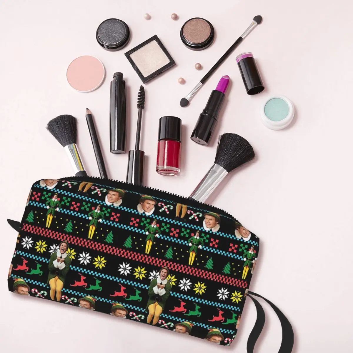 Buddy The Elf Lelijke Kerst Trui Design Make-Up Tas Cosmetische Dop Kit Toilettas Vrouwen Beauty Reizen Etui