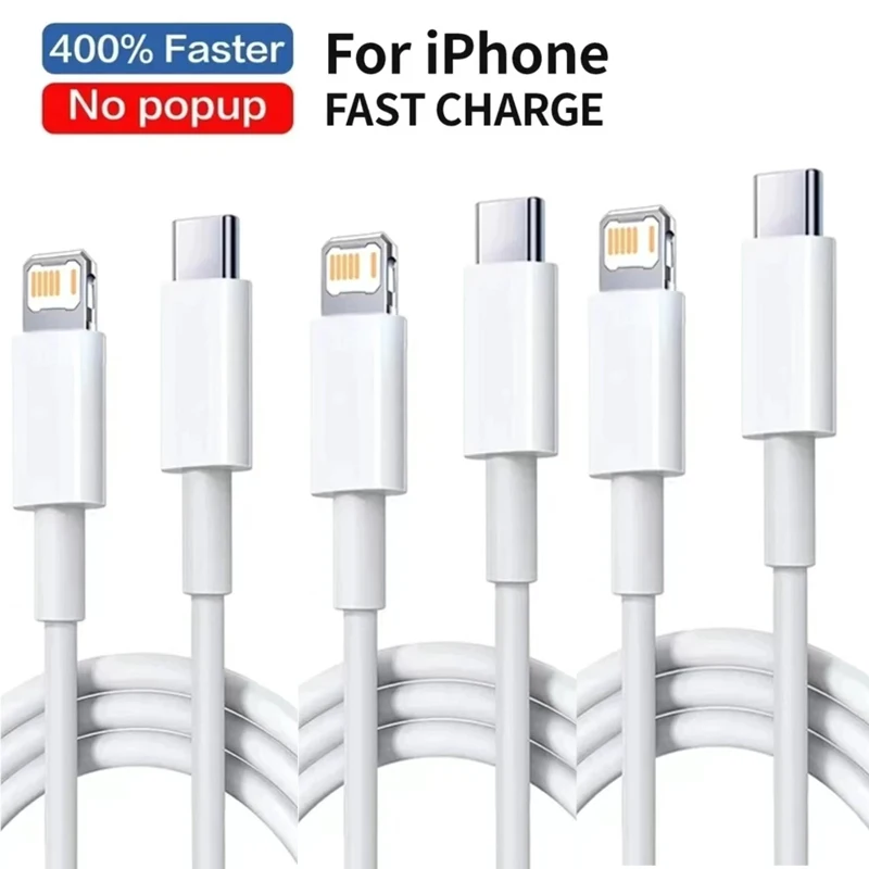 

3Pcs 30W PD Fast Charging Cable For Apple iPhone 13 12 11 14 Pro Max Mini USB C Cable For X XR XS MAX 7 8 14 Plus 6 Accessories