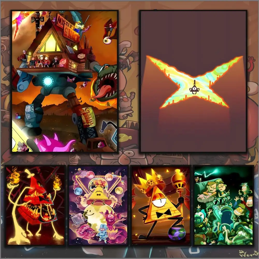 Poster HD Anime Hot Theme Singer/OST/Movie-Waterproof Self-Stick Home Decor Cartoon G-Gravity Cute Falls BILL CIPHER