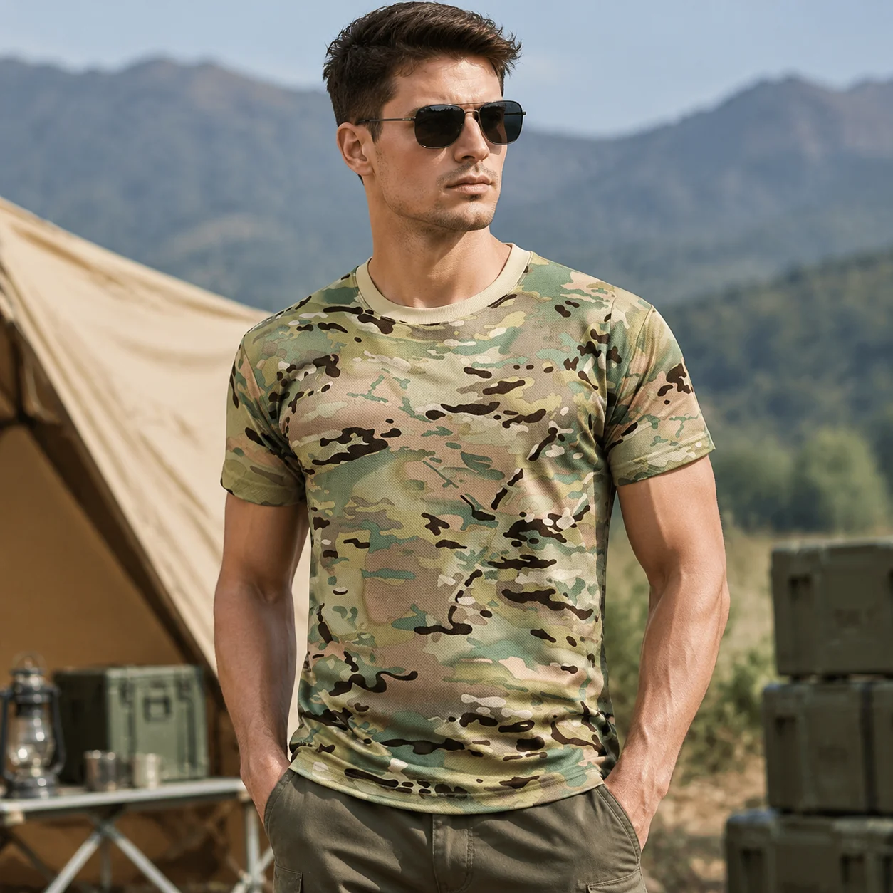 3D Camouflage T-Shirt Men Clothes Outdoor Fashion Casual O Neck Short Sleeve Summer Street Oversized Men Outdoor Sport T Shirts