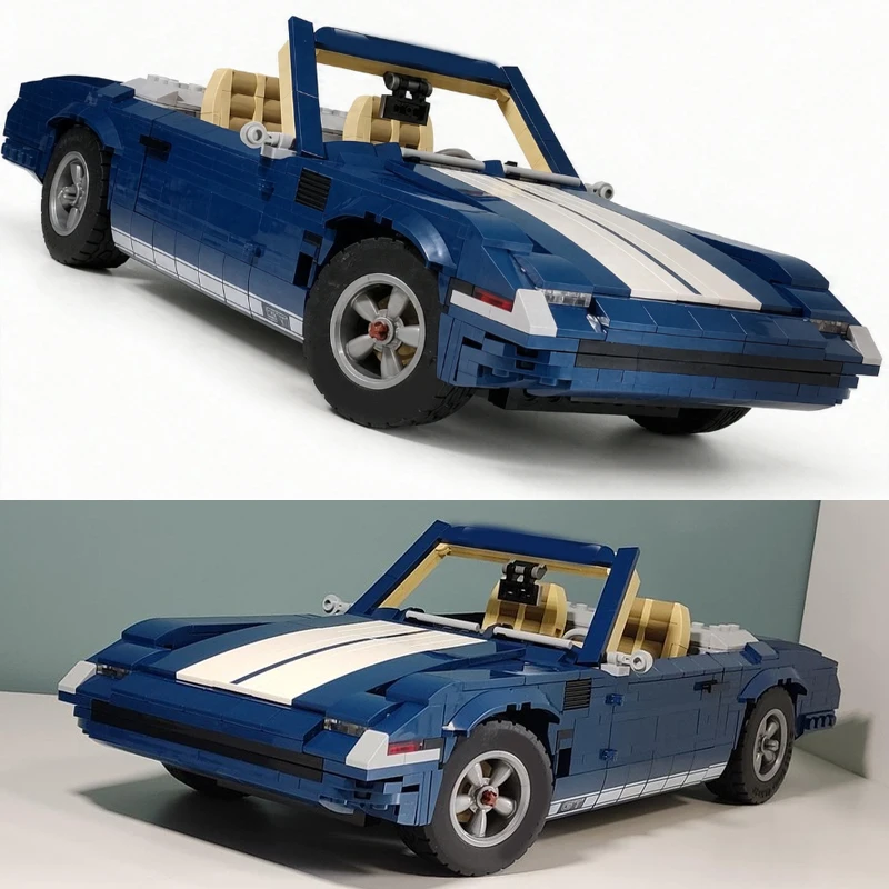 365GTS Convertible Track Car Classic Building Block Model, 1013-piece Assembly Toy, Birthday Gift, Christmas and New Year Gift
