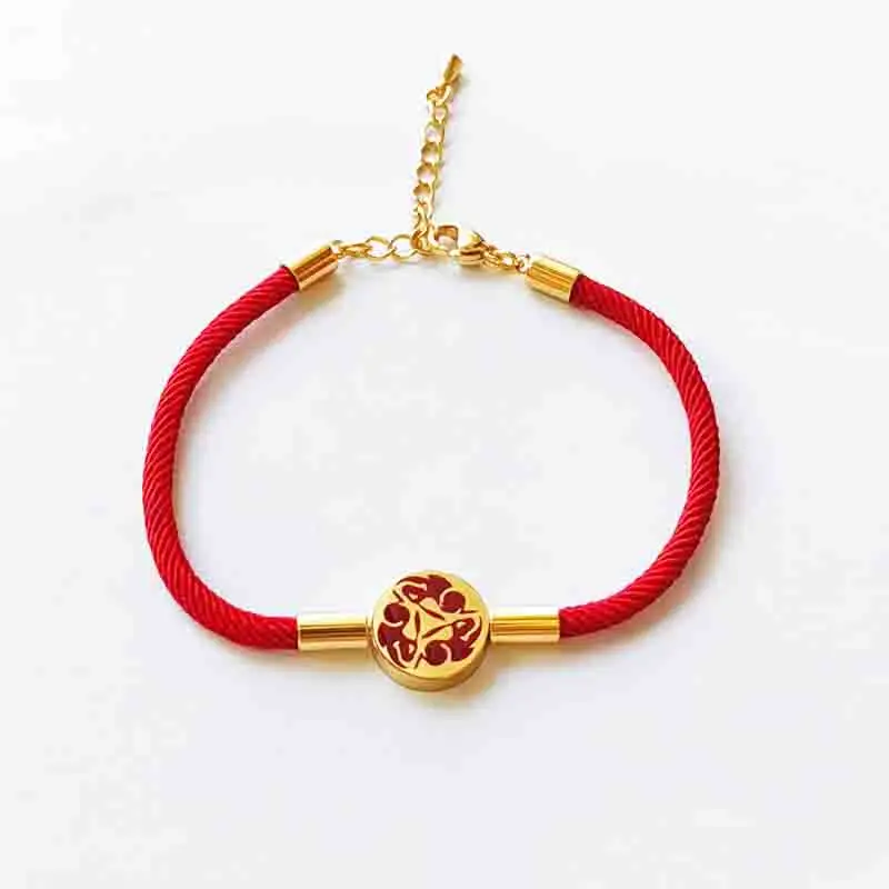 Everfast 1pc Custom Blessed Zodiac Rabbit Stainless Steel Screw Charm Red Twist Rope Bracelet Women Girls Birthday Gift