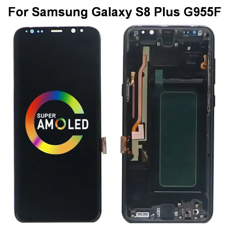 Pantalla LCD SUPER AMOLED para móvil, montaje de digitalizador táctil para SAMSUNG Galaxy S8 Plus, G955, G955F, G955U, SM-G955F/DS, s8 +