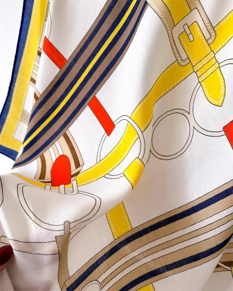 90*90 2024 Neue Mode Licht Luxus Seide Schal Frauen Twill Einfache Quadratische Schals Damen Sonnencreme Schal Kopftuch alle Jahreszeiten – Detail 9