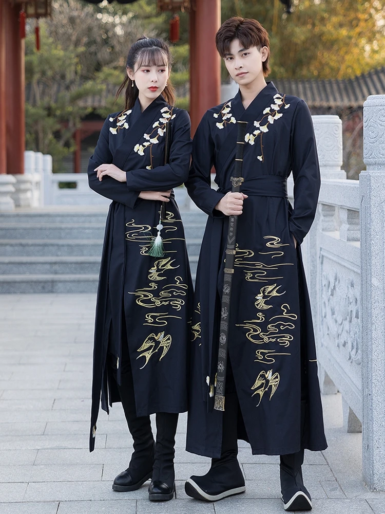 

Men and women with the same style of legitimate chivalors handsome Tang suit Chinese style domy man elements couple sets