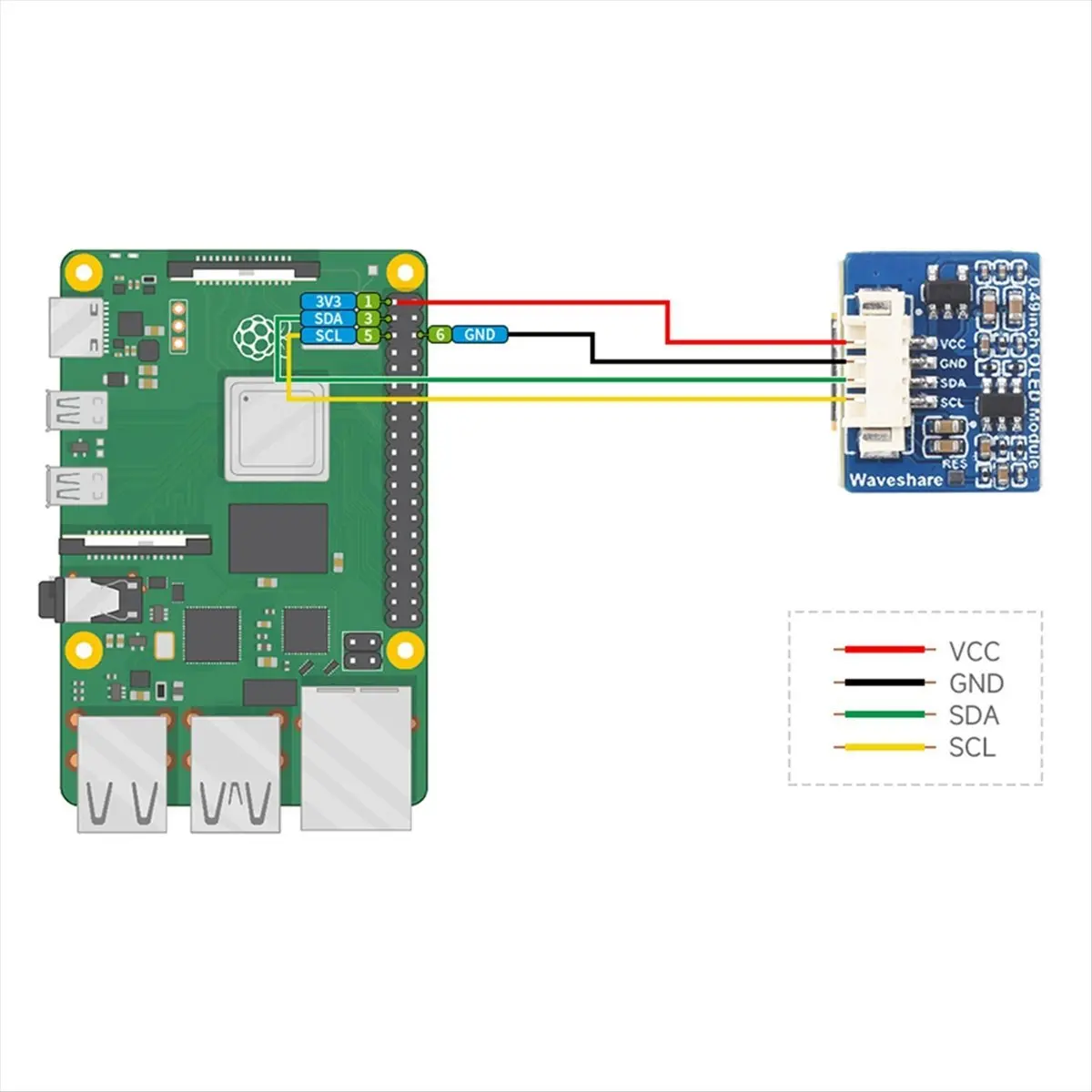 TCE  0.49Inch OLED Display Module 64x32 Pixel SSD1315 Black and White Display for ////STM32
