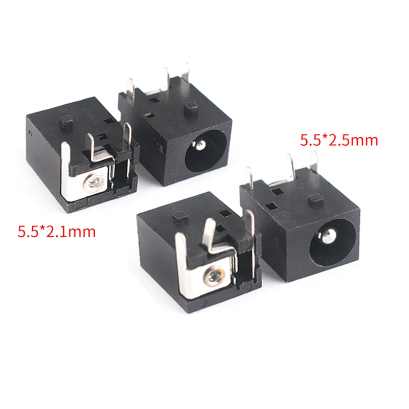 50pcs DC-044 5.5*2.1MM DC Power Supply Socket Power Supply Interface 5.5*2.5mm 3 Pin Panel Mount Jack Plug Adapter Connectors