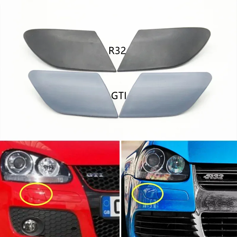 

Front Bumper Headlamp Cover Head Light Washer Nozzle Cap For VW Golf V MK5 GTI R32 2003-2009