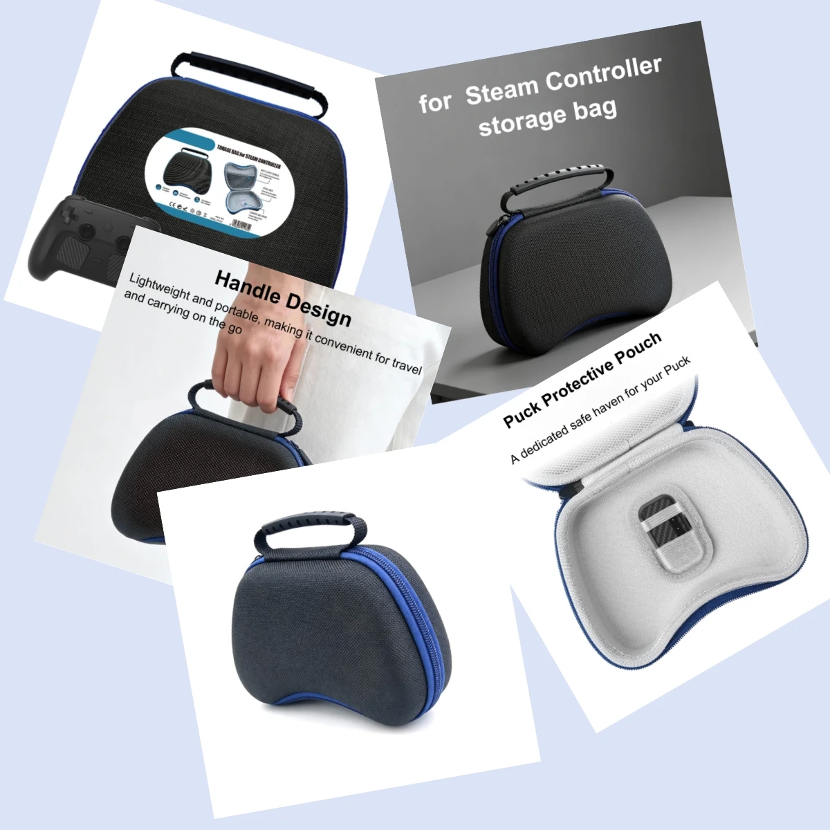

For Steam Controller 2 2026 Storage Bag,Waterproof Hard Shell with Mesh Pocket & Puck Storage Portable Carry Bag Custom Case