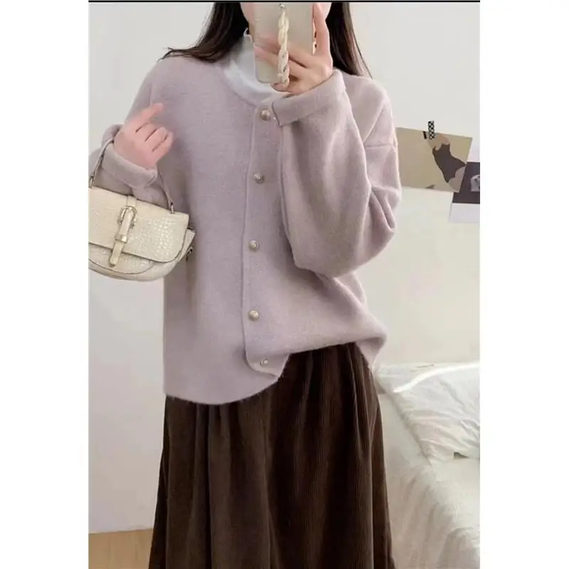 

Новинка 2024: Женский вязаный кардиган в стиле французского шика, легкий, осенне-зимний дизайн, открытый, с длинными рукавами, стандартный крой