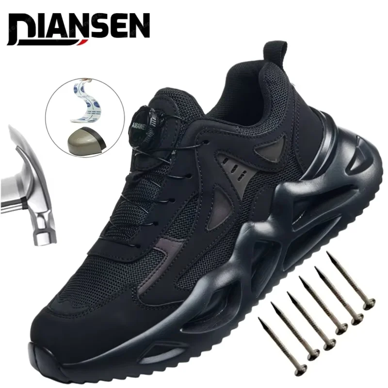

Men's outdoor safety boots with steel toe, anti smashing and anti stabbing, comfortable sports shoes, men's safety work shoes