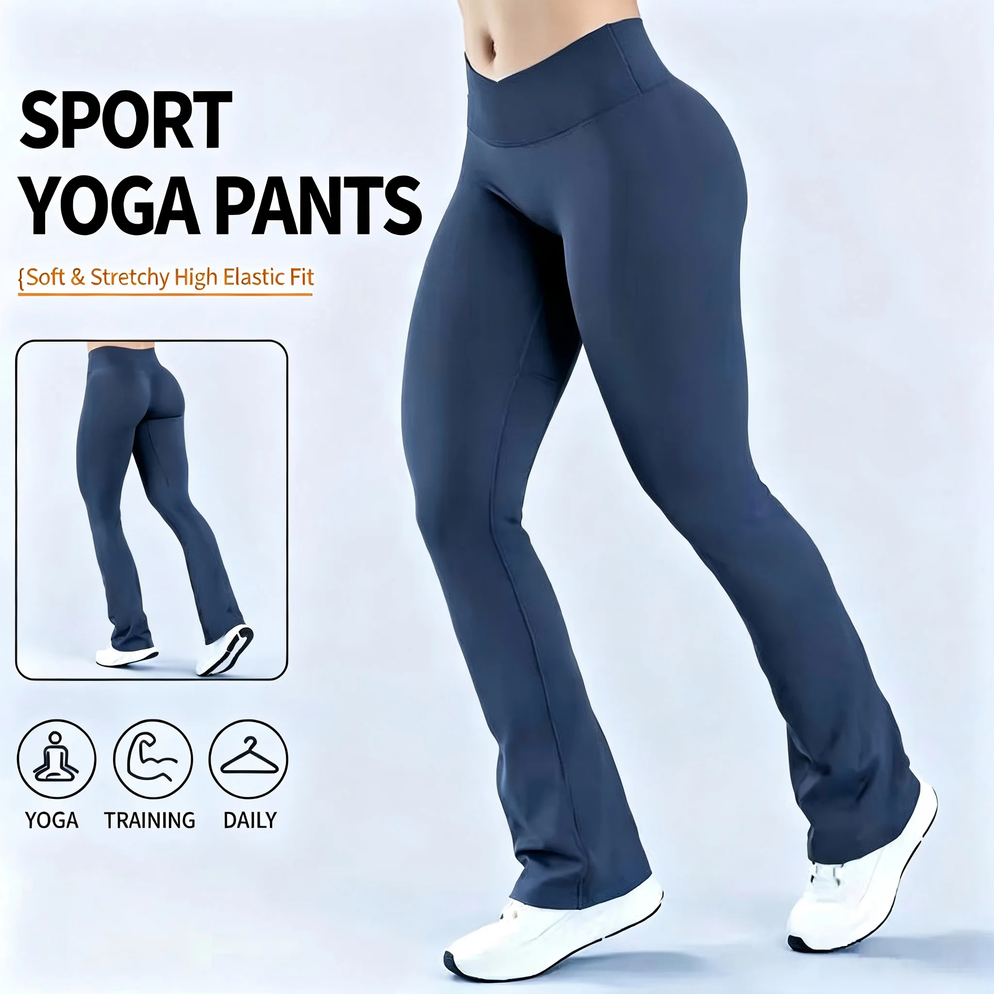 Women Flare Fitness Pants High Stretch Seamless Flared Yoga Leggings No See Through Gym Flares Tights Running Athleisure Wear