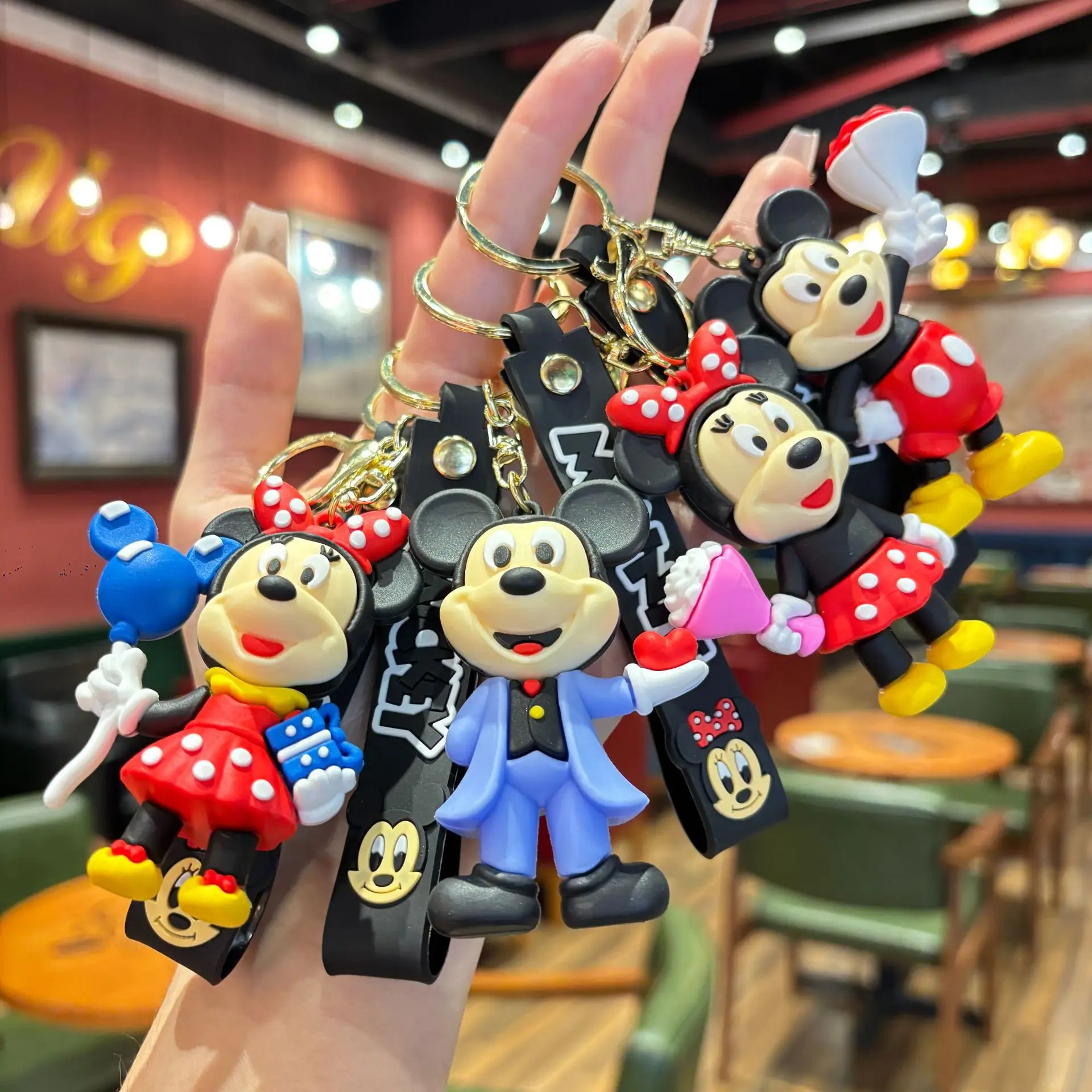 

Kawaii Disney Mickey Mouse Soft Keychain Cute Doll Bag Pendant Keychain Girl Gift