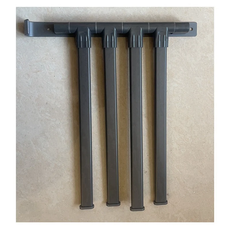 AB06 Swivel Towel Rack,Wall Mounted Black Towel Bar with 4-Arm Towel Hanger,Rustproof Towel Racks for Bathroom 180° Rotation