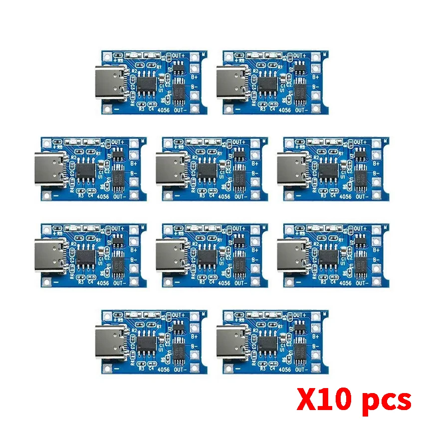 10pcs Micro MINI Type c USB 5V 1A TP4056 Lithium Battery Charger Module Charging Board Equipped with current protection