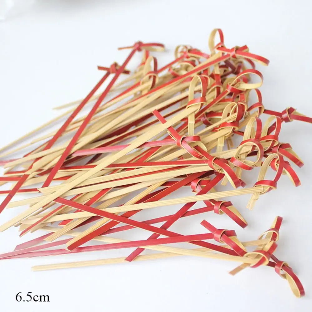 100pcs Household Disposable Cocktail Picks Party Decoration Bar Tool Bamboo Knot Barbeque Kitchen & Bar Bamboo Knot Skewers