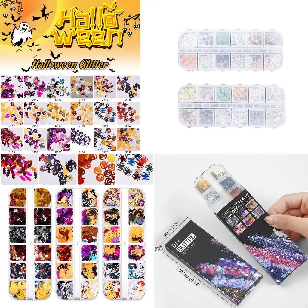 Halloween Glitter Sequins Flakes Resin UV Epoxy Mold Filler Art Decorations DIY Crafts Jewelry Making Filling Accessories
