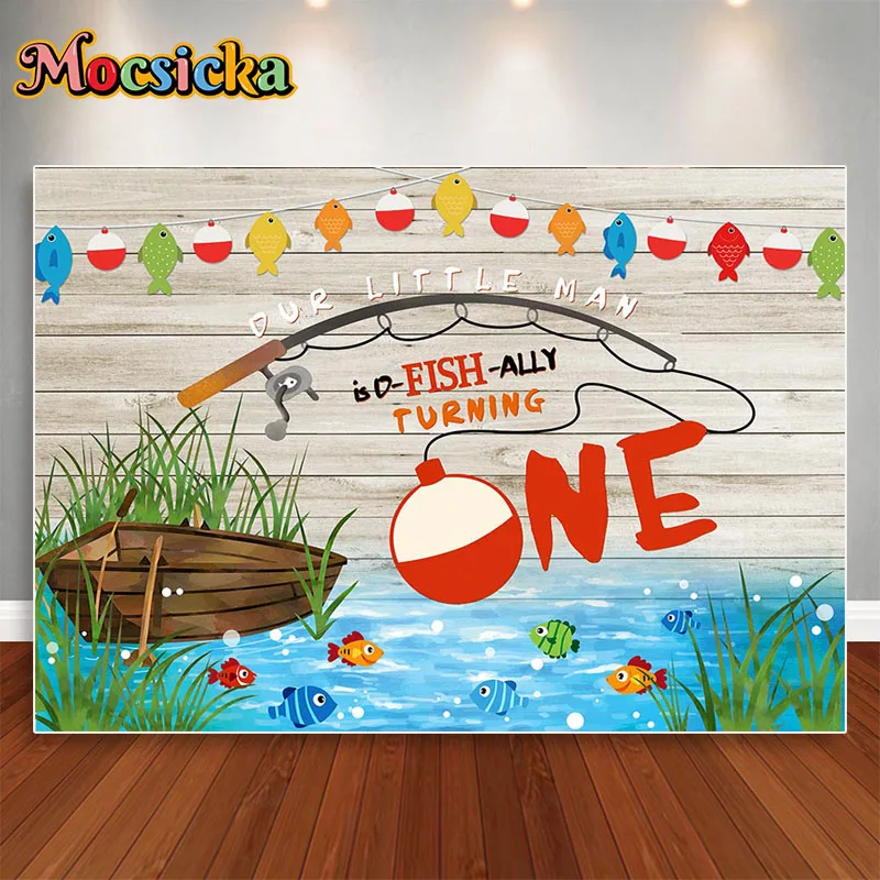 

Mocsicka Happy 1st Birthday Cake Smash Photography Backdrop Wood Floor Background Banner Poster Decoration Party Baby Shower