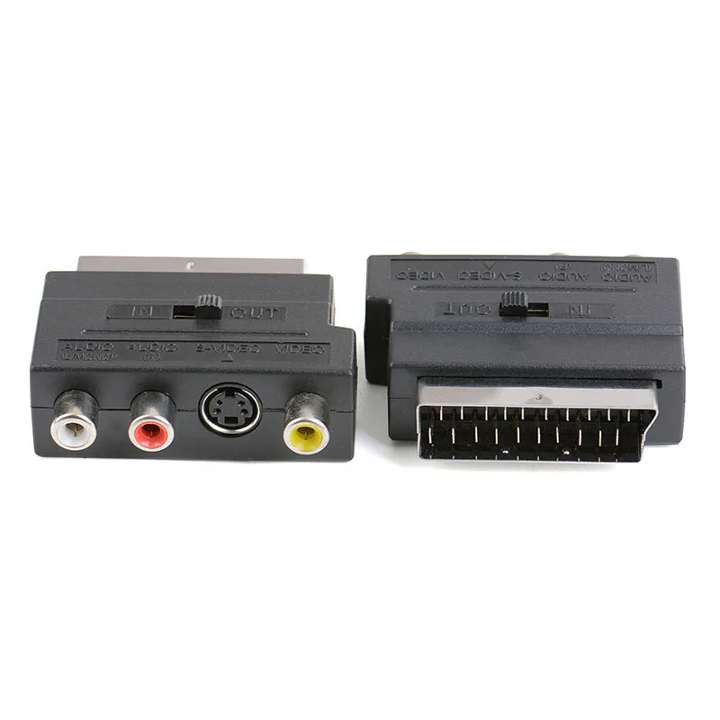 21Pin RGB Scart to 3RCA S-Video AV TV Adapter Composite Video Left Right Audio Converter Connect Television Projector Cable Plug