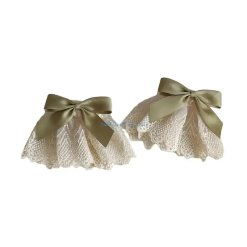 N0PE Phụ nữ Cổ tay Cuffs Ren có thể tháo rời xù