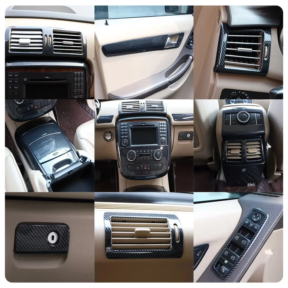 Новые автомобильные аксессуары ABS для Mercedes Benz R300 R350 2010-2018, левый руль, крышка переключения передач, накладка на дверную панель, стильная наклейка