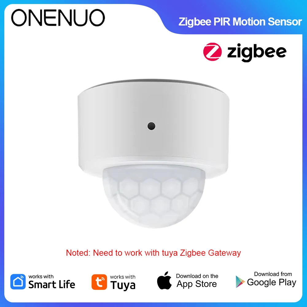 

ONENUO Tuya Smart Zigbee Mini PIR датчик движения + пассивный инфракрасный датчик охранной сигнализации, требуется Zigbee-хаб