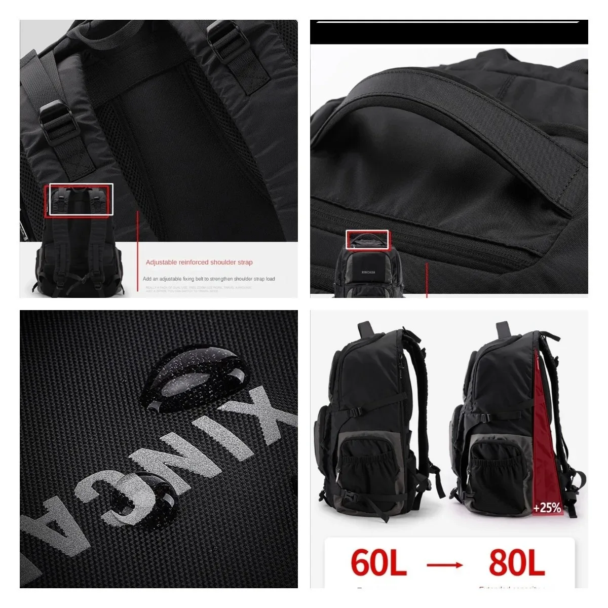 50L 80L Unisex Travel Backpacks Waterproof Notebook Packs Large Capacity Fashion Student Schoolbags Climbing Pack for Men Female