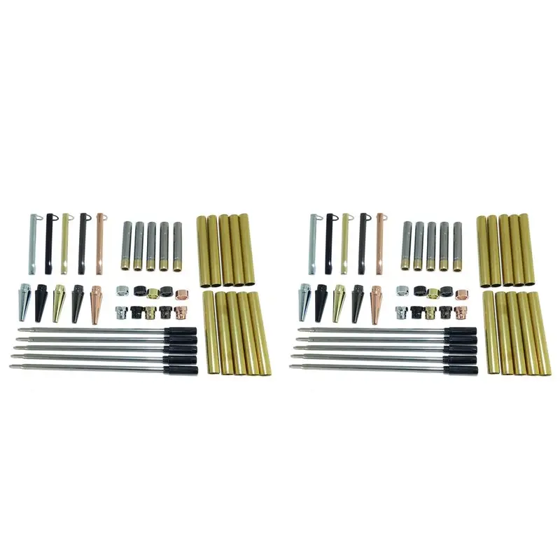 

Woodturning Slimline Pen Kit Set Of 10 Mixed Colours, With Twist Mechanism