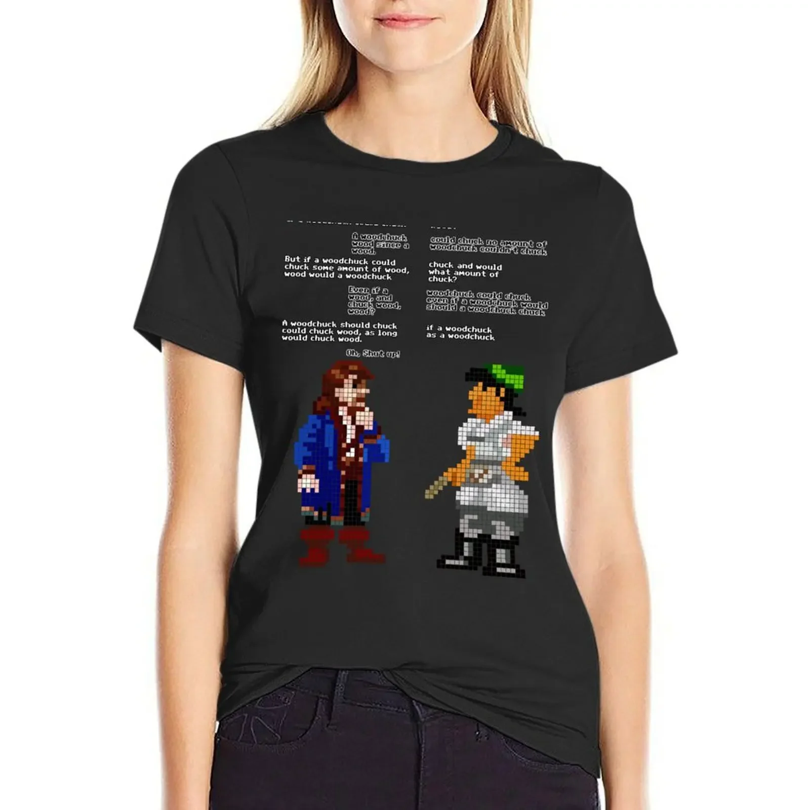 

would woodchuck chuck wood T-Shirt summer tops funny vintage clothes Women t shirt