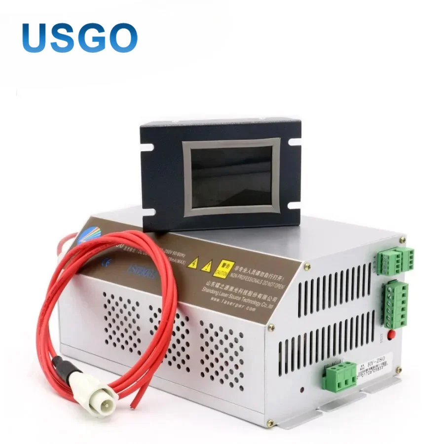 USGO HY-Z80 80W 100W CO2 Laser Power Supply AC90-250V with LCD Monitor for EFR RECI Glass Tube Laser Engraving Cutter
