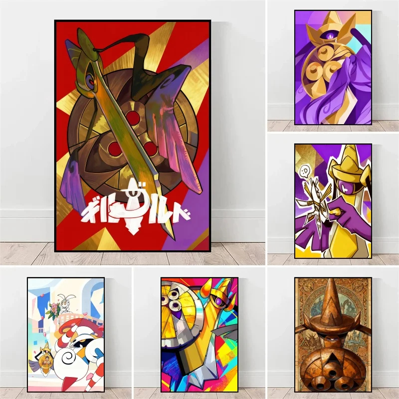 

Картина на холсте в стиле аниме «Покемон» Aegislash, художественное настенное искусство для домашнего декора, уникальный подарок для коллекционеров Pokémon