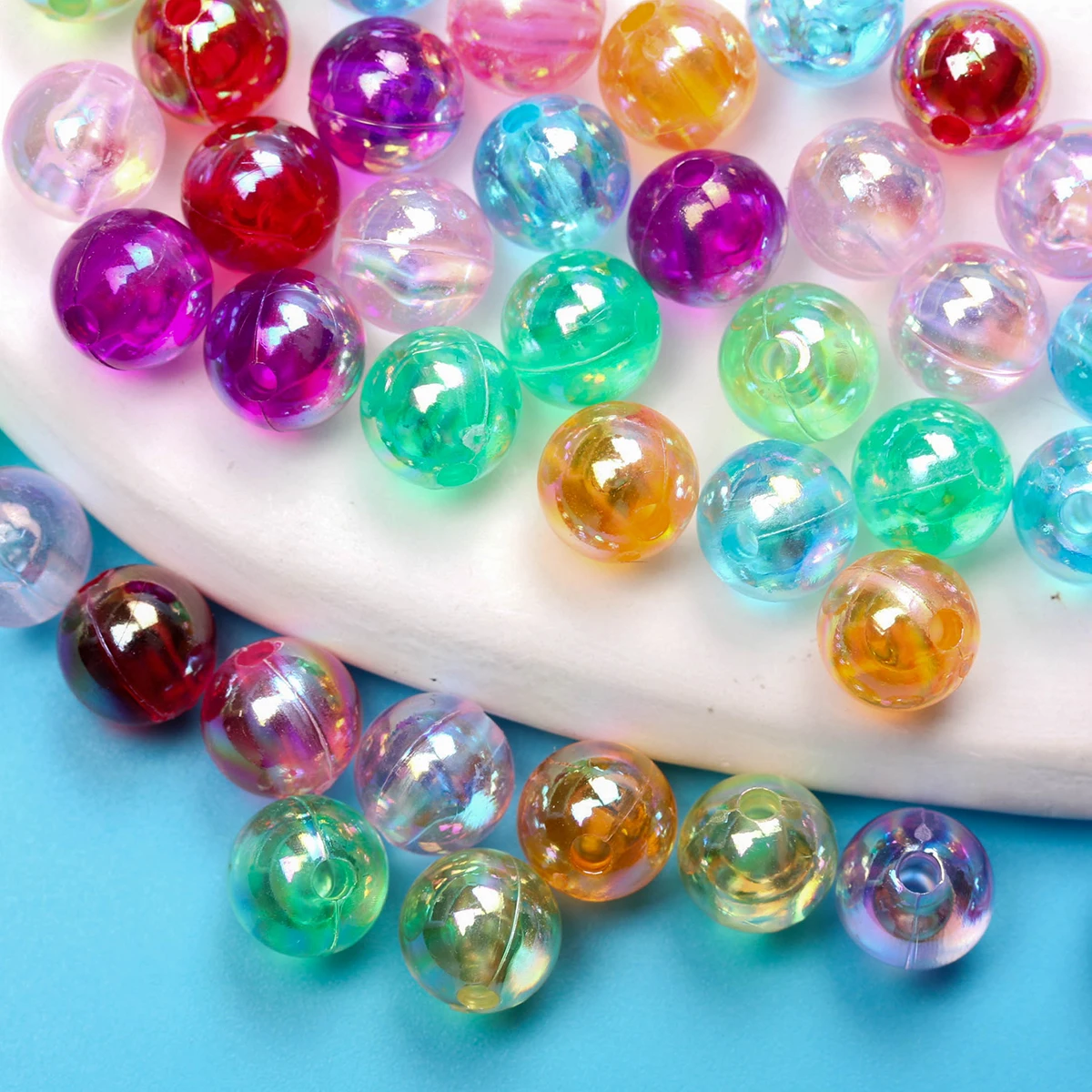 40-200Pcs/bag 4mm 6mm 8mm Transparent Acrylic AB Color Round Loose Beads Jewelry Making DIY Crafts Necklace Bracelet Wholesale