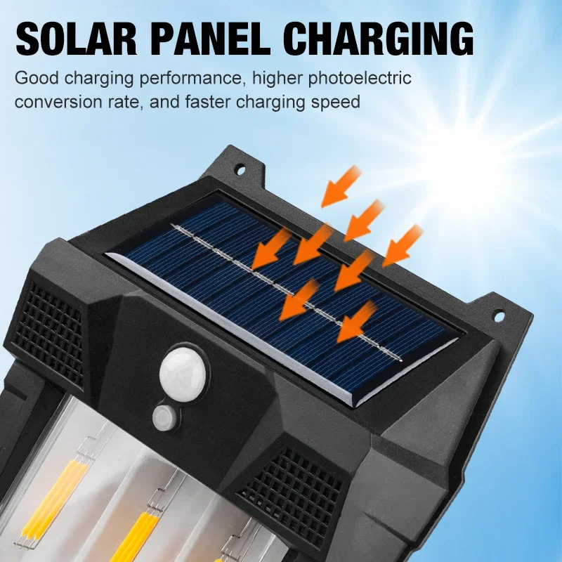 โคมไฟ LED พลังงานแสงอาทิตย์, 1/2/3 LED โคมไฟ3โหมดโคมไฟผนัง LED เหนี่ยวนำอัจฉริยะโคมไฟกลางแจ้งโรงรถสวนกันน้ำ