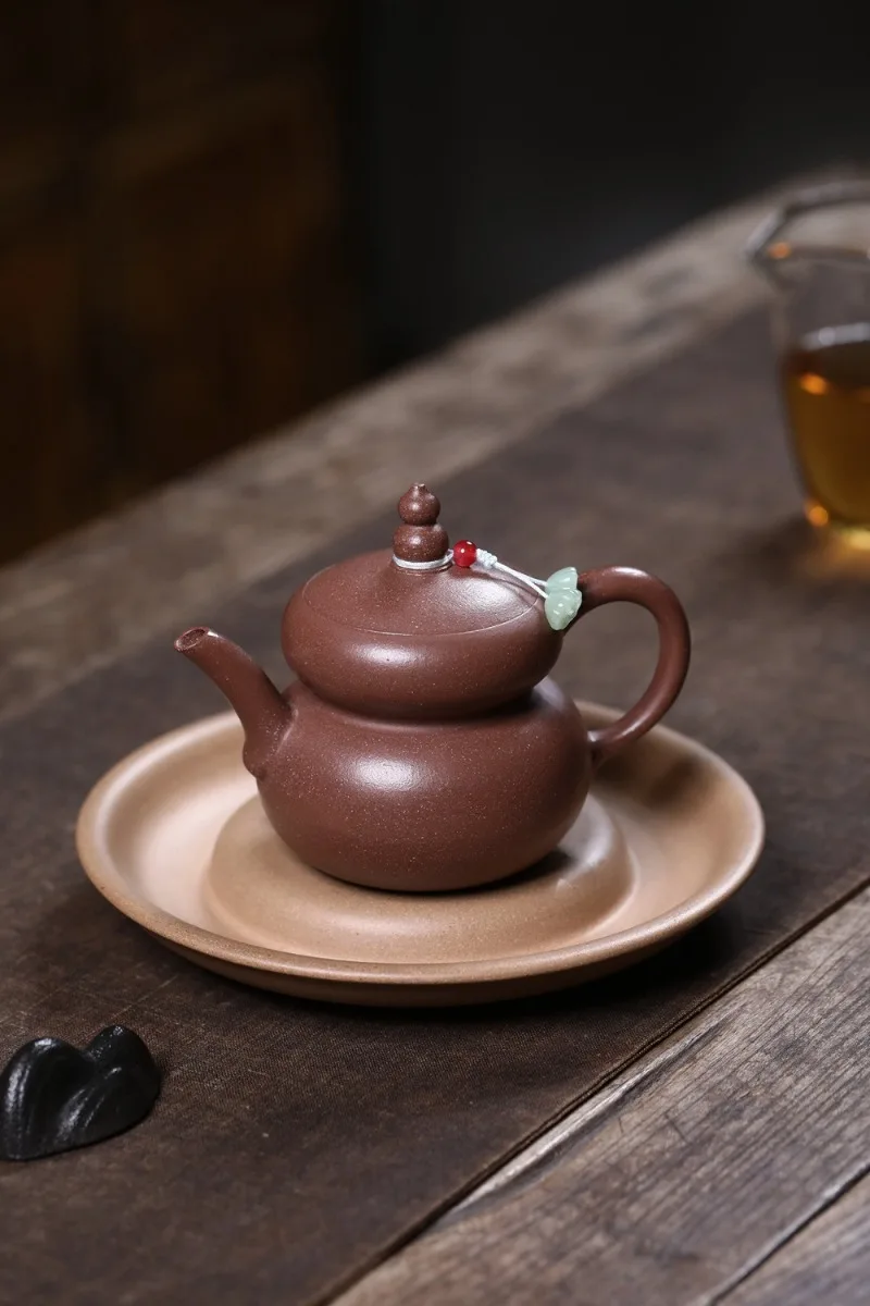 Yixing Handmade Purple Clay Teapot, Raw Ore, Tea Pot, Both Fortune and Prosperity Kung Fu Tea Set 190ml view 6