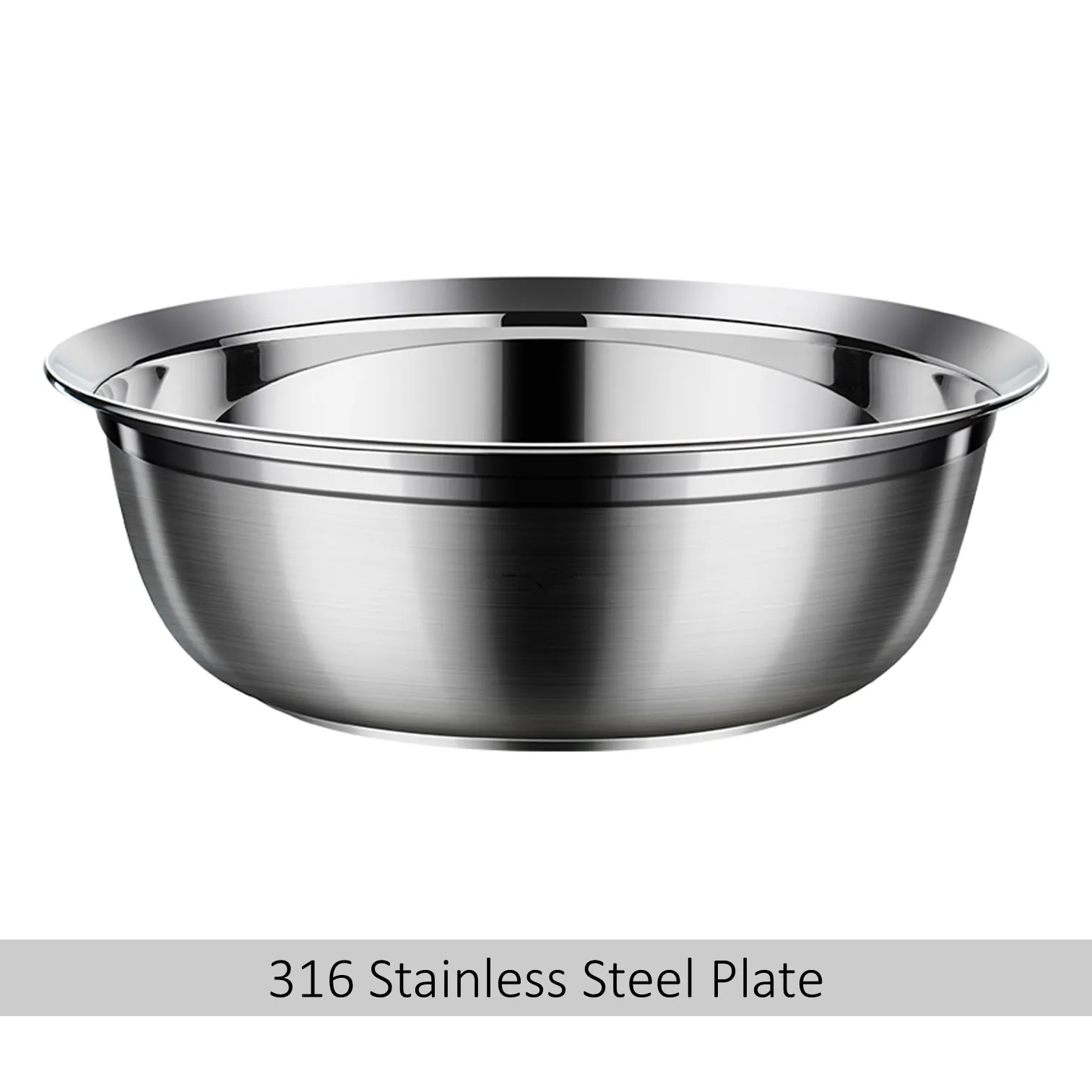 

LFGB Certificate 316 Stainless Steel Plate 99.9% Anti-bacterial Dish Overflow Prevention Basin for Sea Food Salad or Main Course