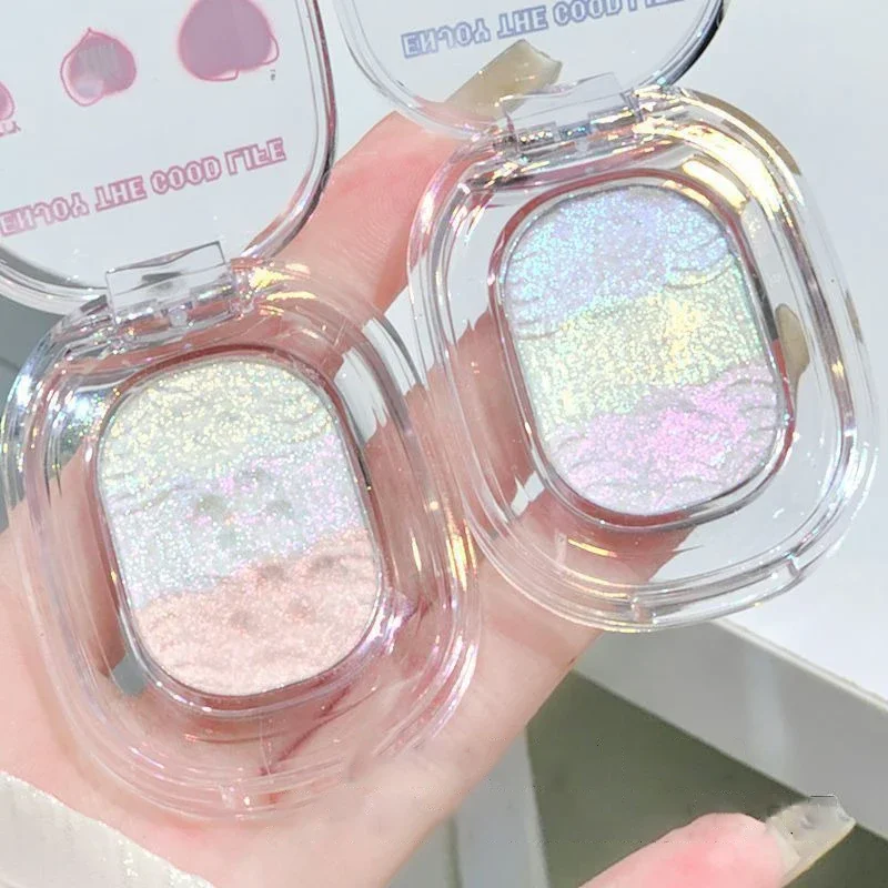 Heallor Shining Pearl Eyeshadow Chameleon Mashed Potato Highlighter Gradient Color Glitter Eyeshadow Palette Eyelid Brighten Mak