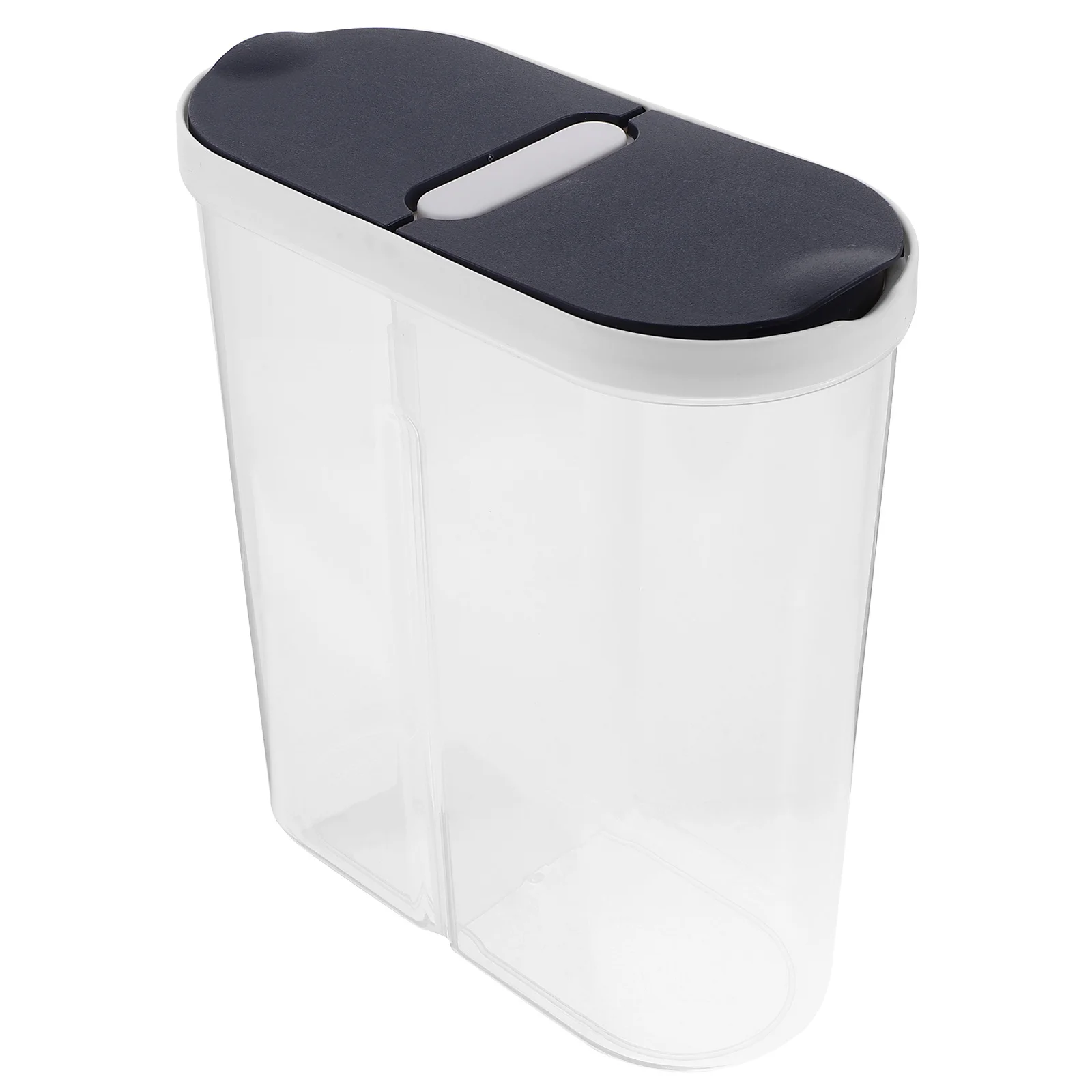 

2-Grid Food Storage Jar Clear Airtight Grain Container Multi-Functional Pantry Organizer Cereal Dispenser Rice Bean Bin