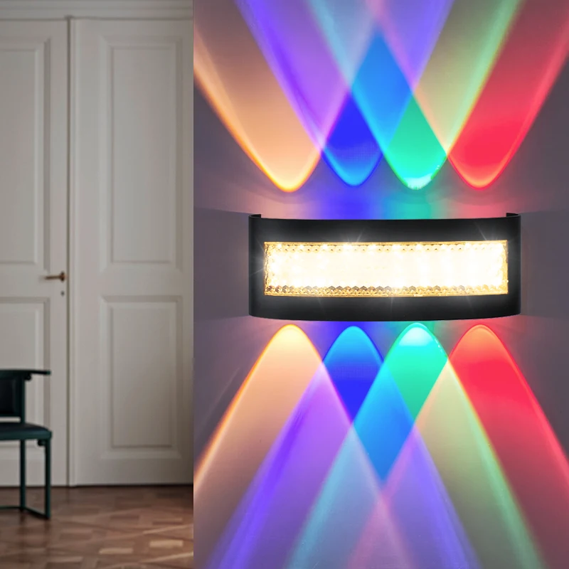 

Современные минималистичные настенные светильники RGB с двусторонним освещением (85-265В) для гостиной, столовой, прихожей, светодиодные атмосферные светильники