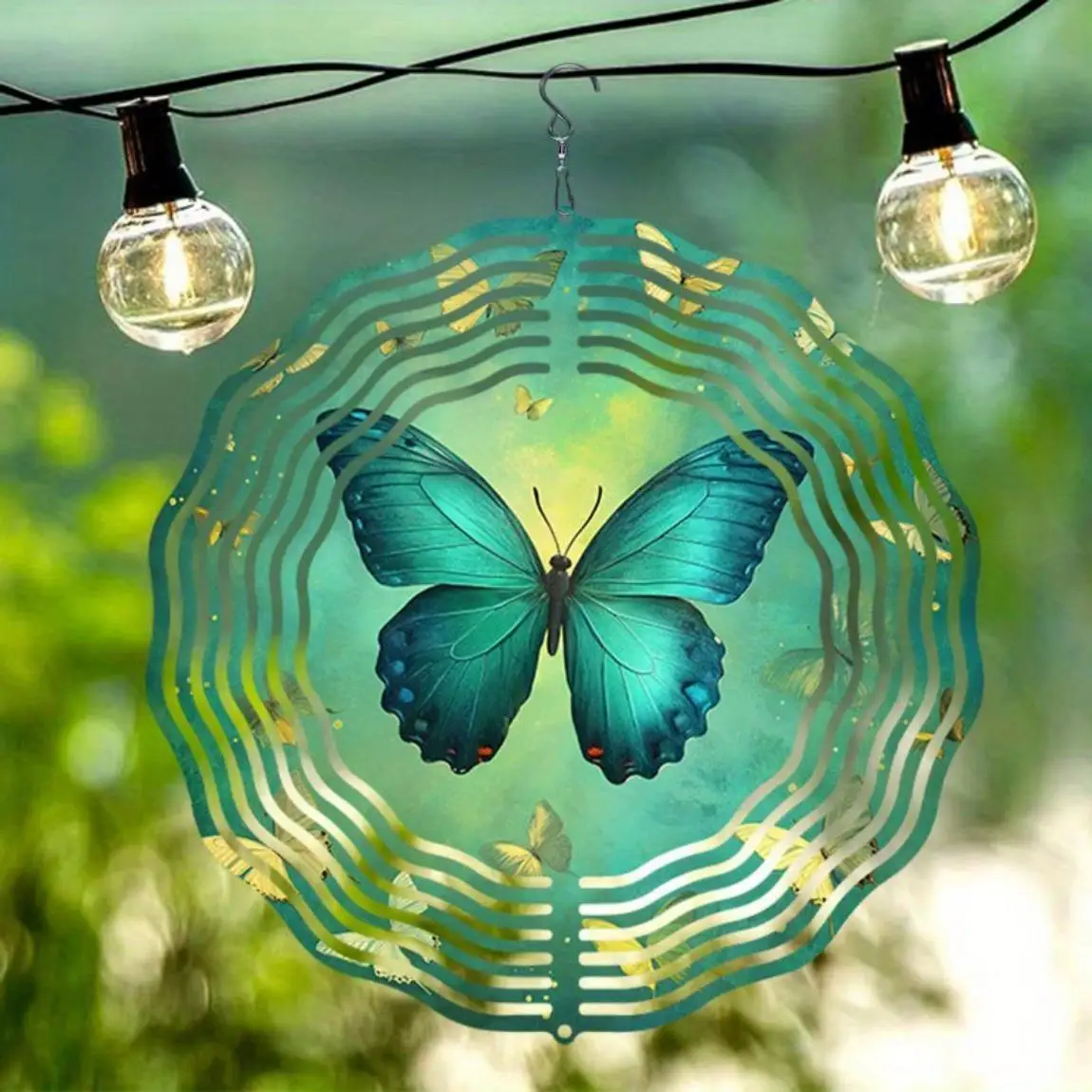CIFBUY Owl Wind Chime Outdoor Weatherproof 360 Rotating Hook Black White Pattern Garden Patio Yard Decor 2D Art Windchime