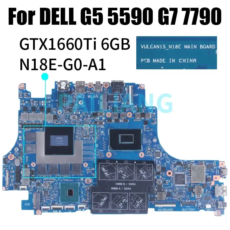 Imagem -03 - para Dell g5 5590 g7 7590 7790 Placa-mãe do Portátil 0cndtp 0d2dm3 0f7t8v 0ph6yp 0mxhk3 Notebook Mainboard i5 i7 i9 Vulcan15 _ N18e