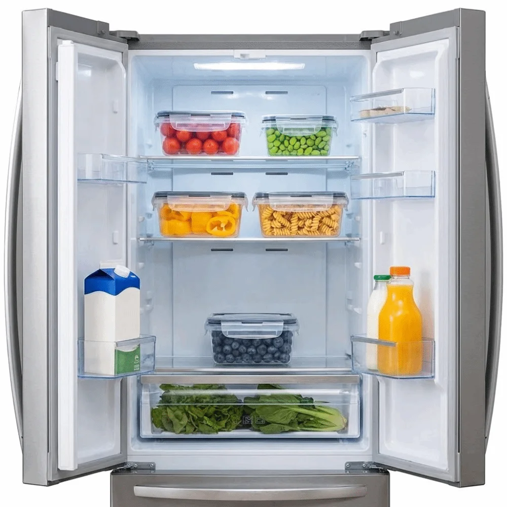 

12PCS/SET Plastic Refrigerator Storage Box Transparent Stackable Food Freezer Box Square Odorless Airtight Storage Box